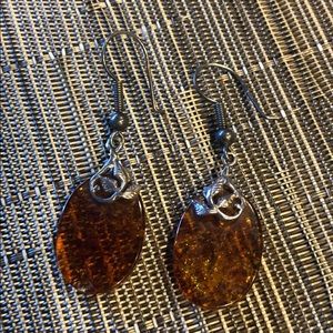 Amber sterling earrings
